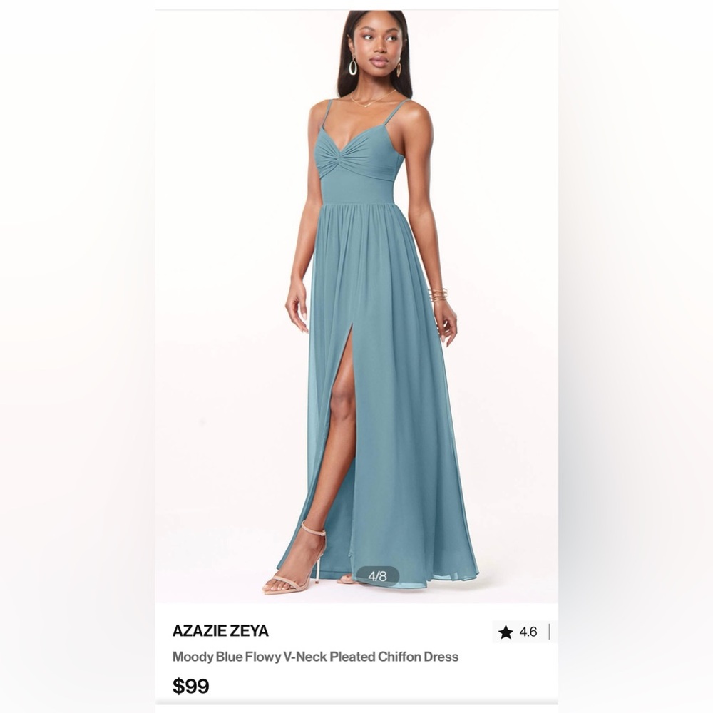 Azazie Bricesmaid Dress “Zeya” in Moody Blue
